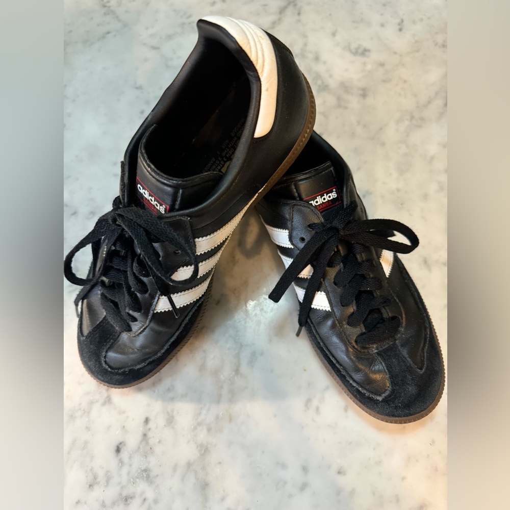 Black Adidas Leather/Suede Sambas Mens Size 8